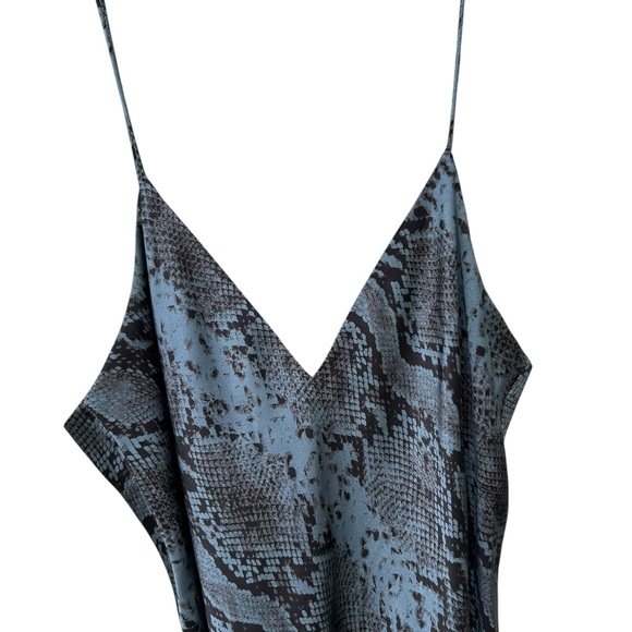 NWT Cami NYC Silk Snake-Print Slip Dress in Slate Blue and Black - Size Medium - Picture 5 of 12